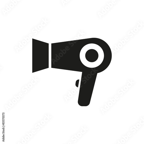 The dryer icon. Hairdryer symbol. Flat