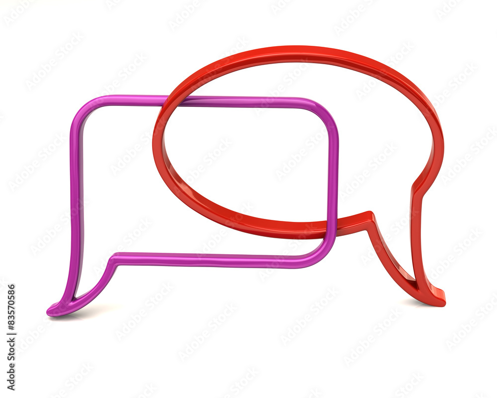 Naklejka premium Purple and red speech bubbles icon