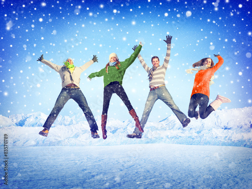 Friendship Winter Happiness Togetherness Concept