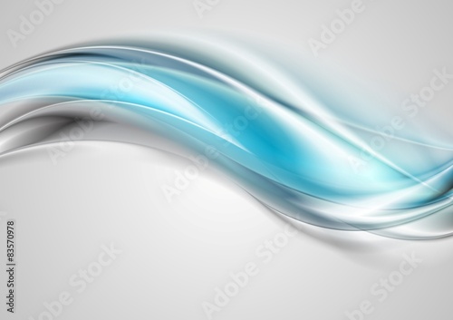 Abstract blue grey shiny waves background