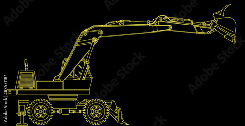excavator vector