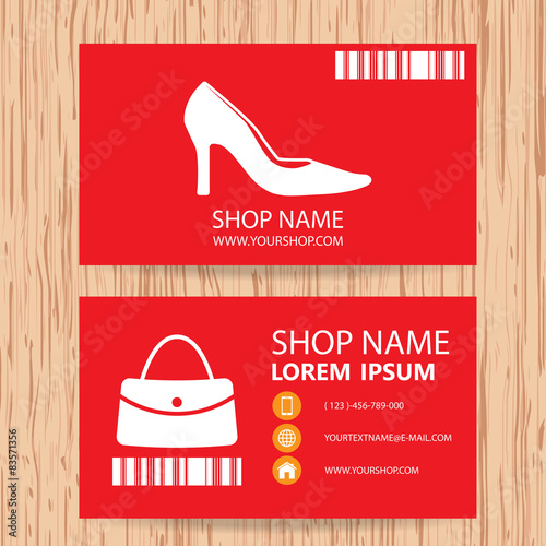 Business card vector background, woman Fashion Store