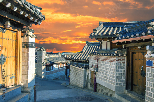 Bukchon Hanok Village,Traditional Korean style architecture in S