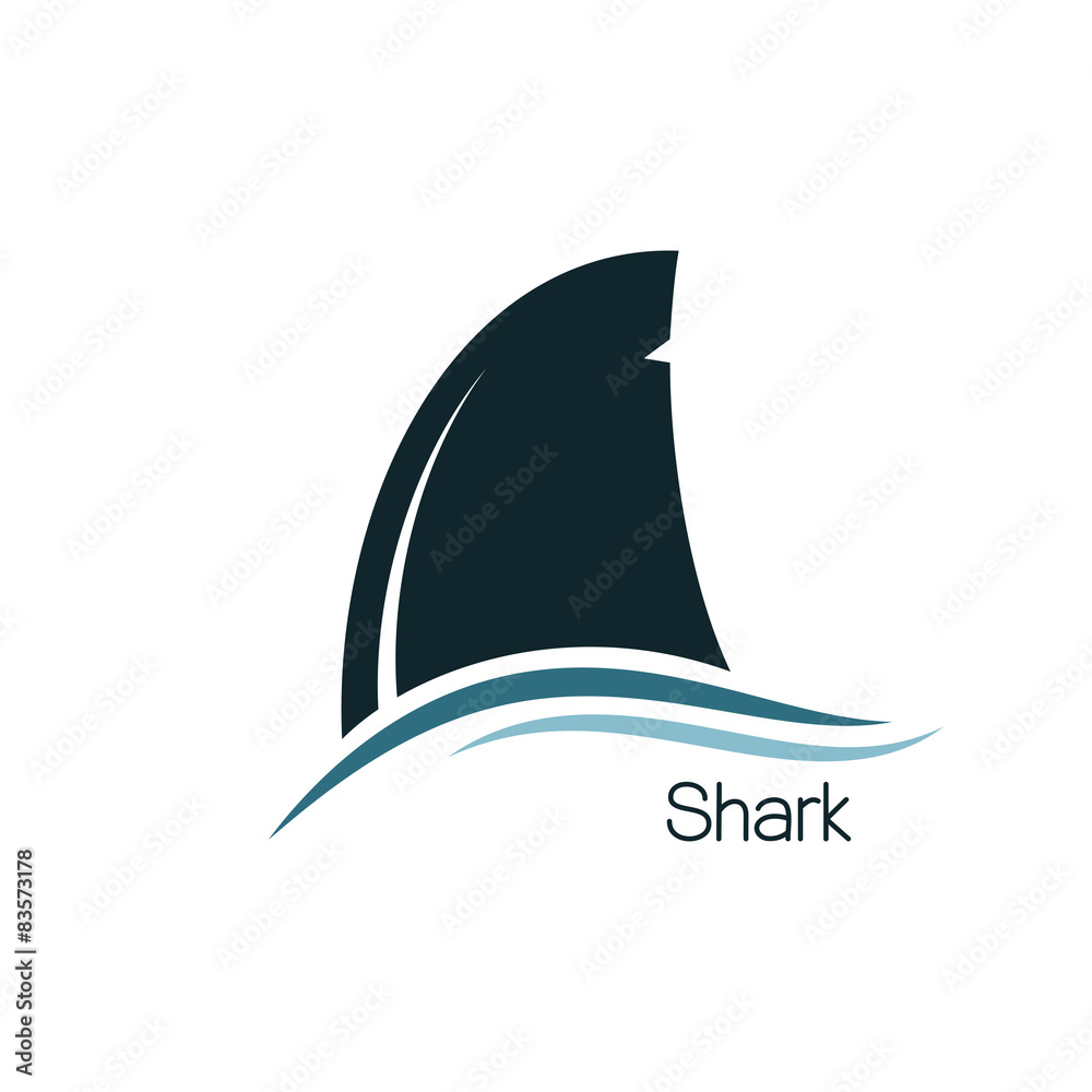 Obraz premium Shark dorsal fin icon