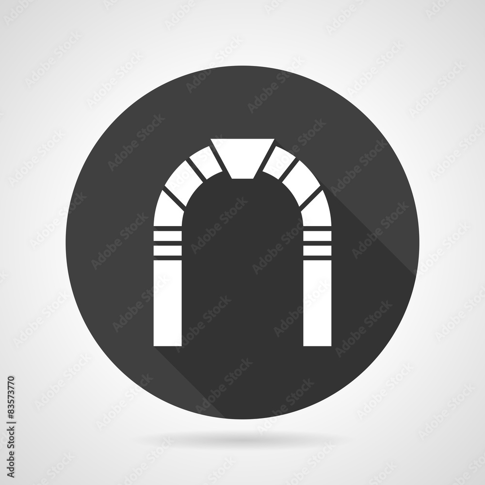 Round arch black vector icon