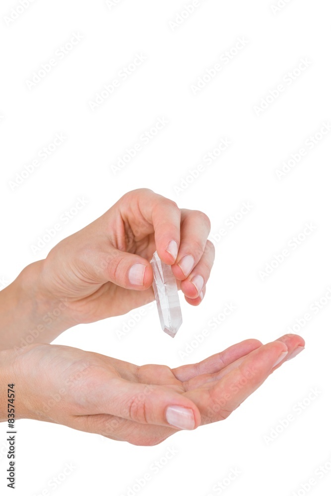 Woman holding precious gem Woman holding precious gem