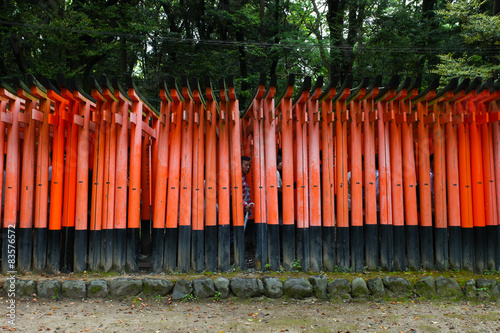 Torii gates at Fushimi Inari-Taish shrine in Kyoto Japan