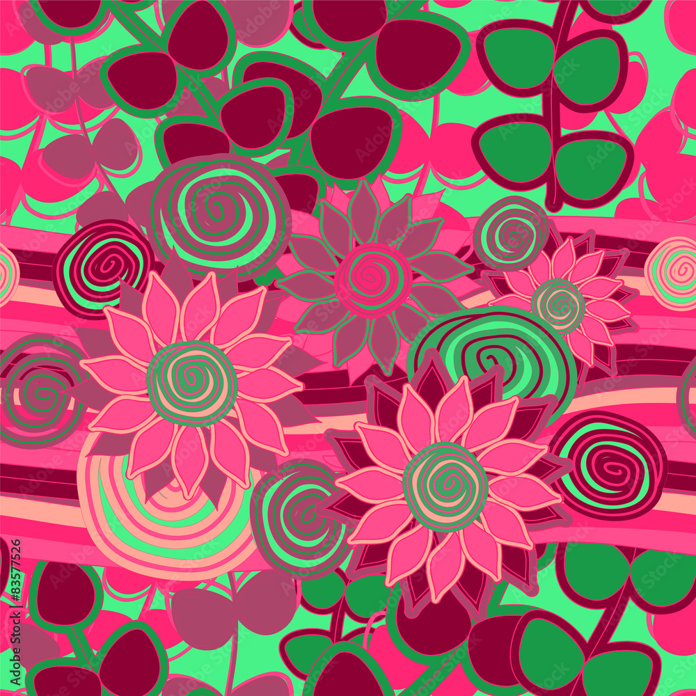 seamless pattern with flower. various flower and leaves. vector seamless pattern with flower. various flower and leaves. vector