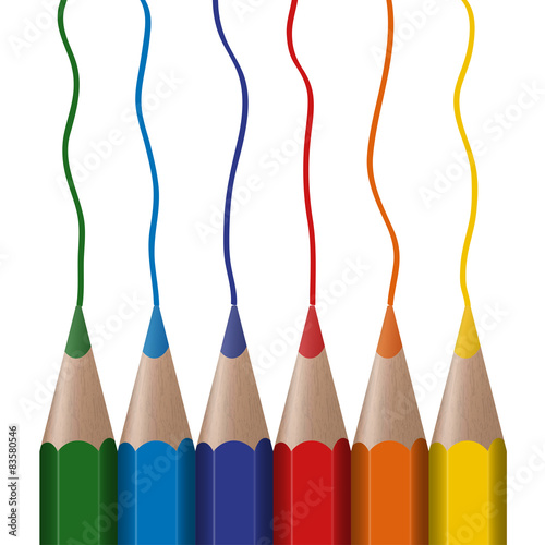 colored pens drawing