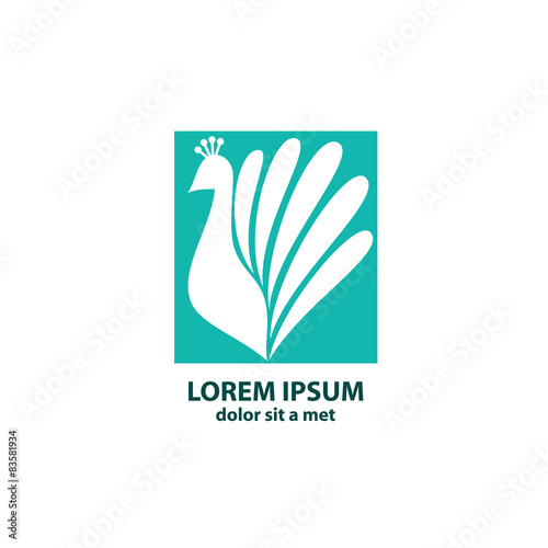 Stylized silhouette of a peacock