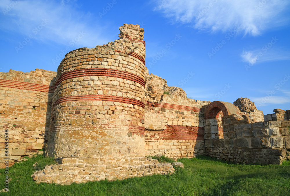 Ruined walls around the old Nessebar town, Bulgaria Ruined walls around the old Nessebar town, Bulgaria