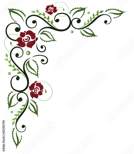 Rote Rosen mit Laub 