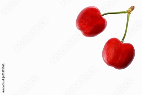 Ciliegie su sfondo bianco -Cherries on white background photo