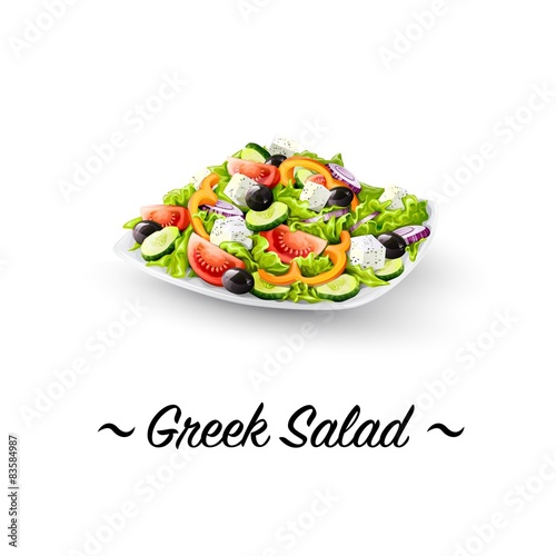 Detailed Icon. Greek salad.