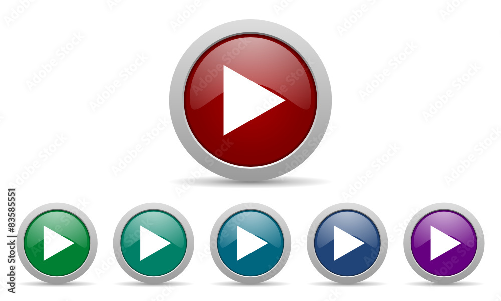 play vector icons set play vector icons set