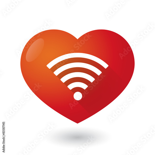 Heart icon with a radio signal sign