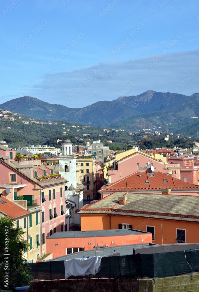 View on Sestri Levante village, Liguria, Italy