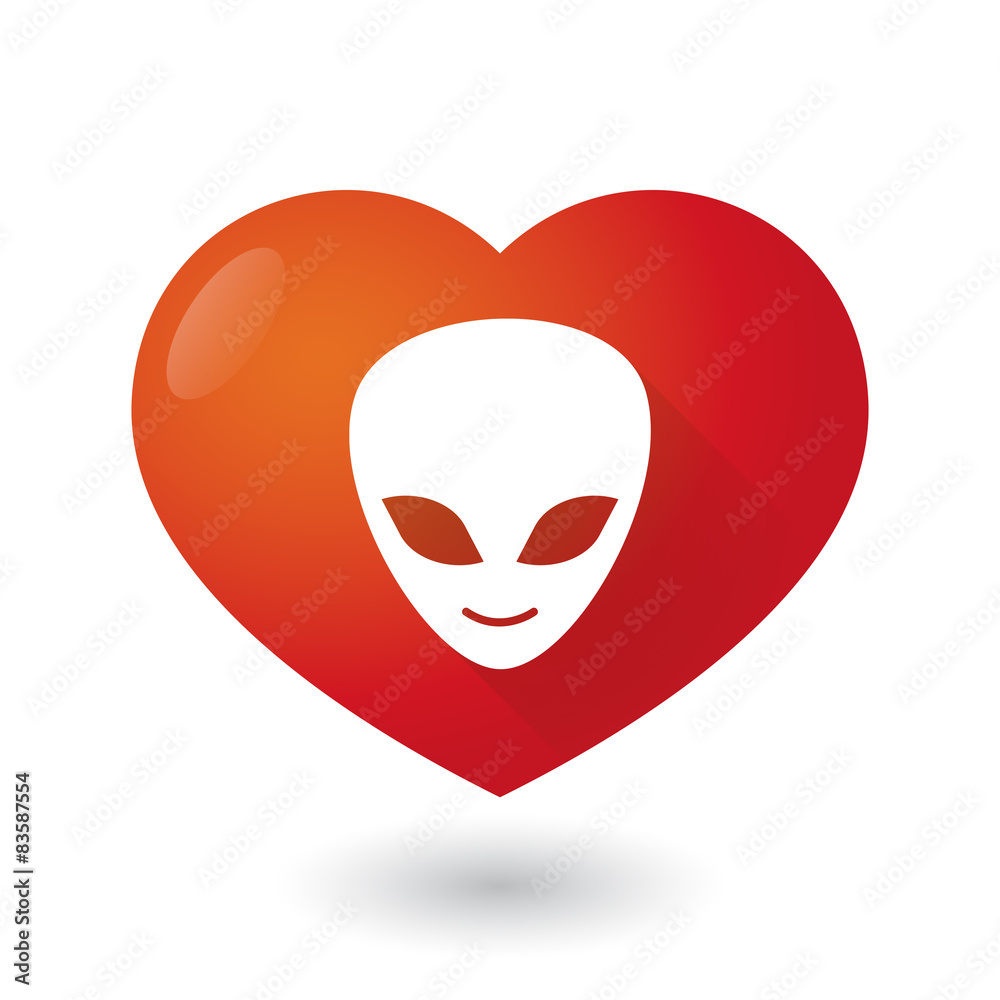 Heart icon with an alien face Heart icon with an alien face