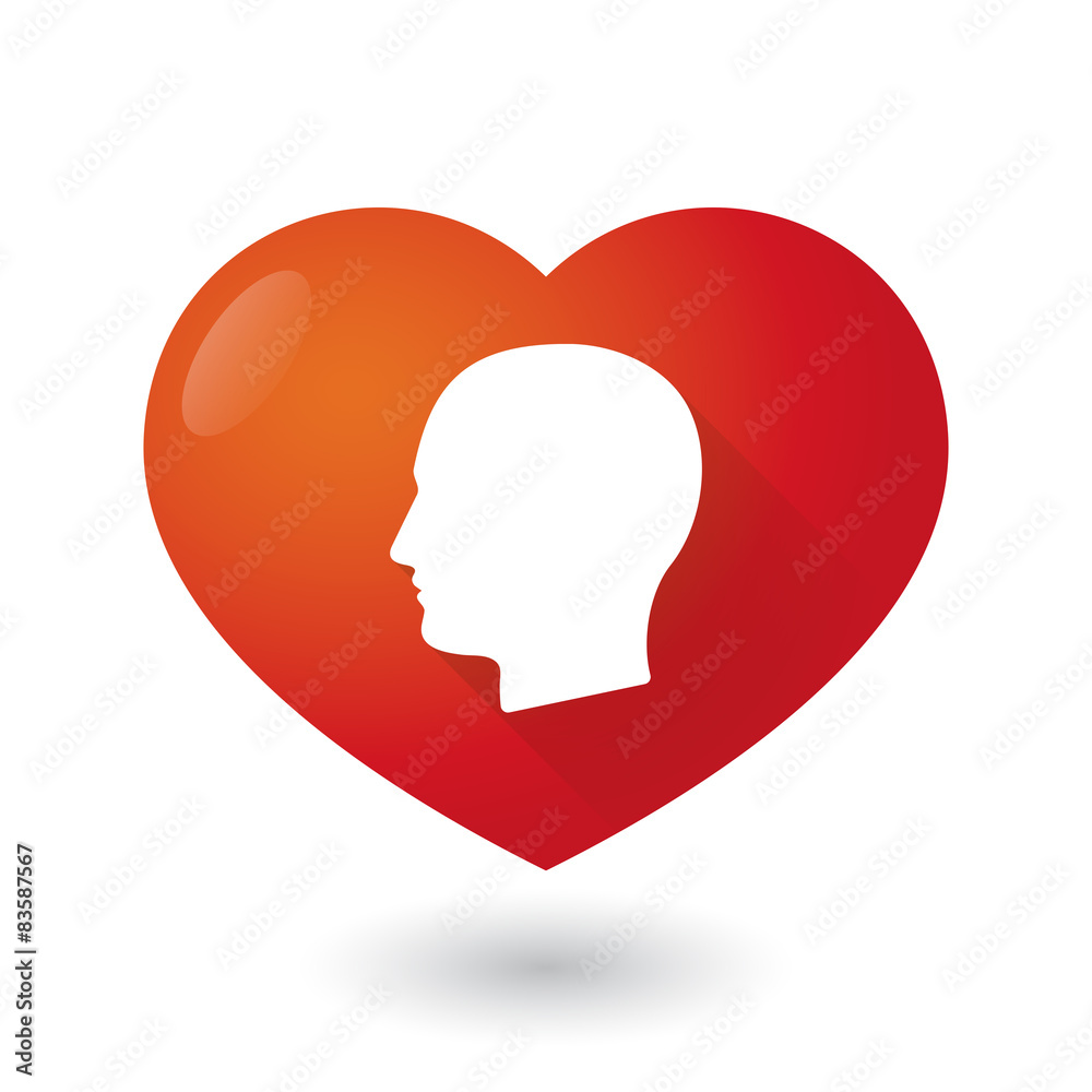 Heart icon with a male head