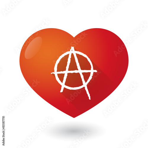 Heart icon with an anarchy sign