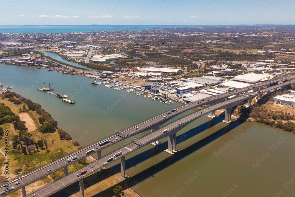 Sir Leo Hielscher Bridges on Gateway motorway, Brisbane, Austral