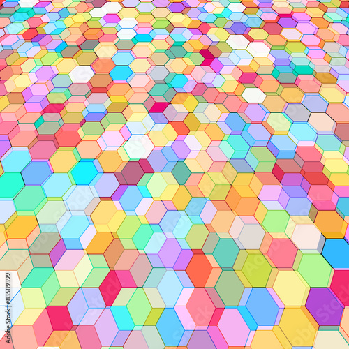 Wallpaper Mural Abstract background with colorful hex polygons Torontodigital.ca