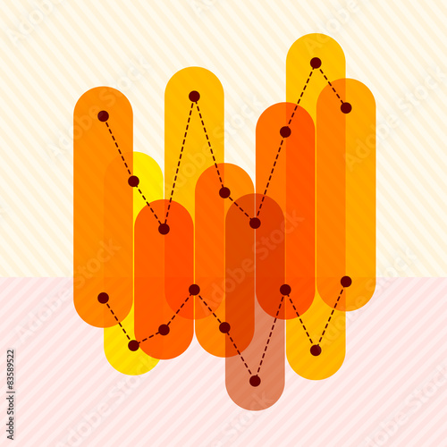 Infographics with orange overlapping bars