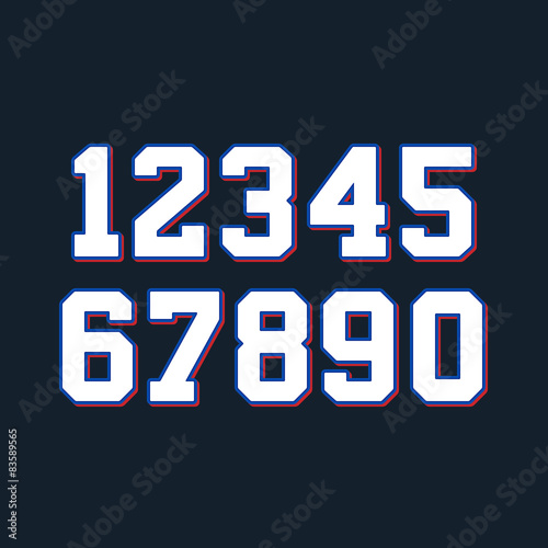 Basketball numbers set. Vector illustration