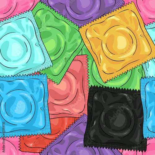 Vector Seamless Condoms Pattern Background