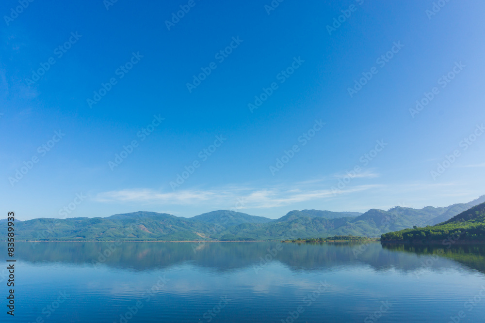 Scence of Reservoir and mountain Scence of Reservoir and mountain