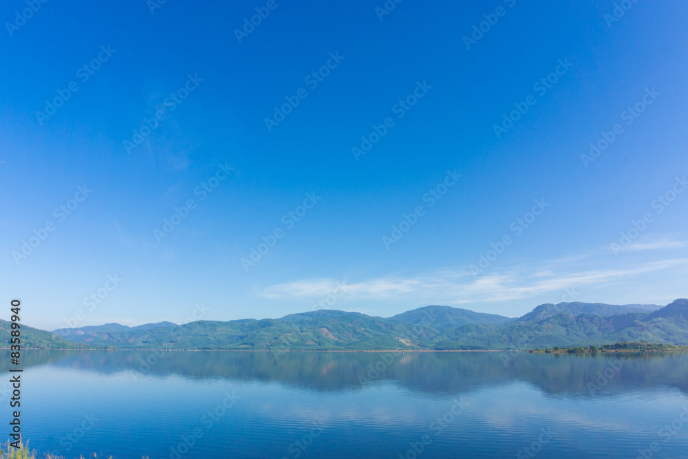 Scence of Reservoir and mountain Scence of Reservoir and mountain