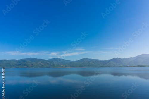 Scence of Reservoir and mountain