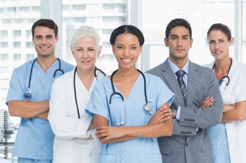 Portrait of confident doctors with arms crossed