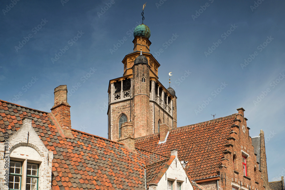 Fototapeta premium Turm der Jeruzalemkerk Brügge