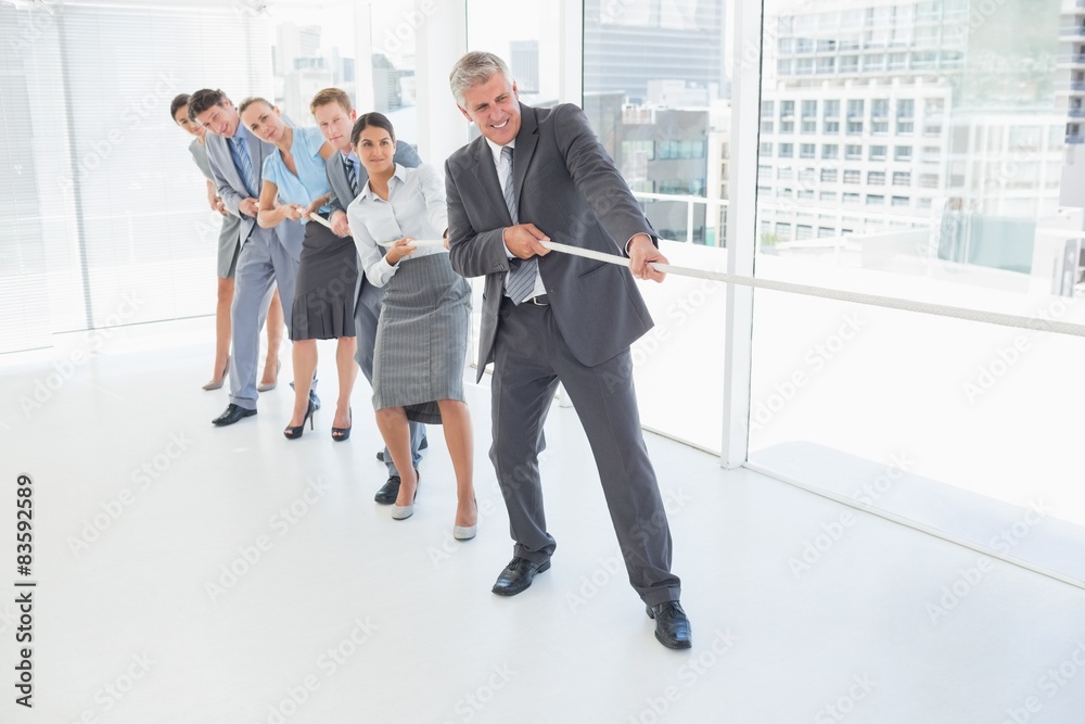 Business team pulling the rope Business team pulling the rope