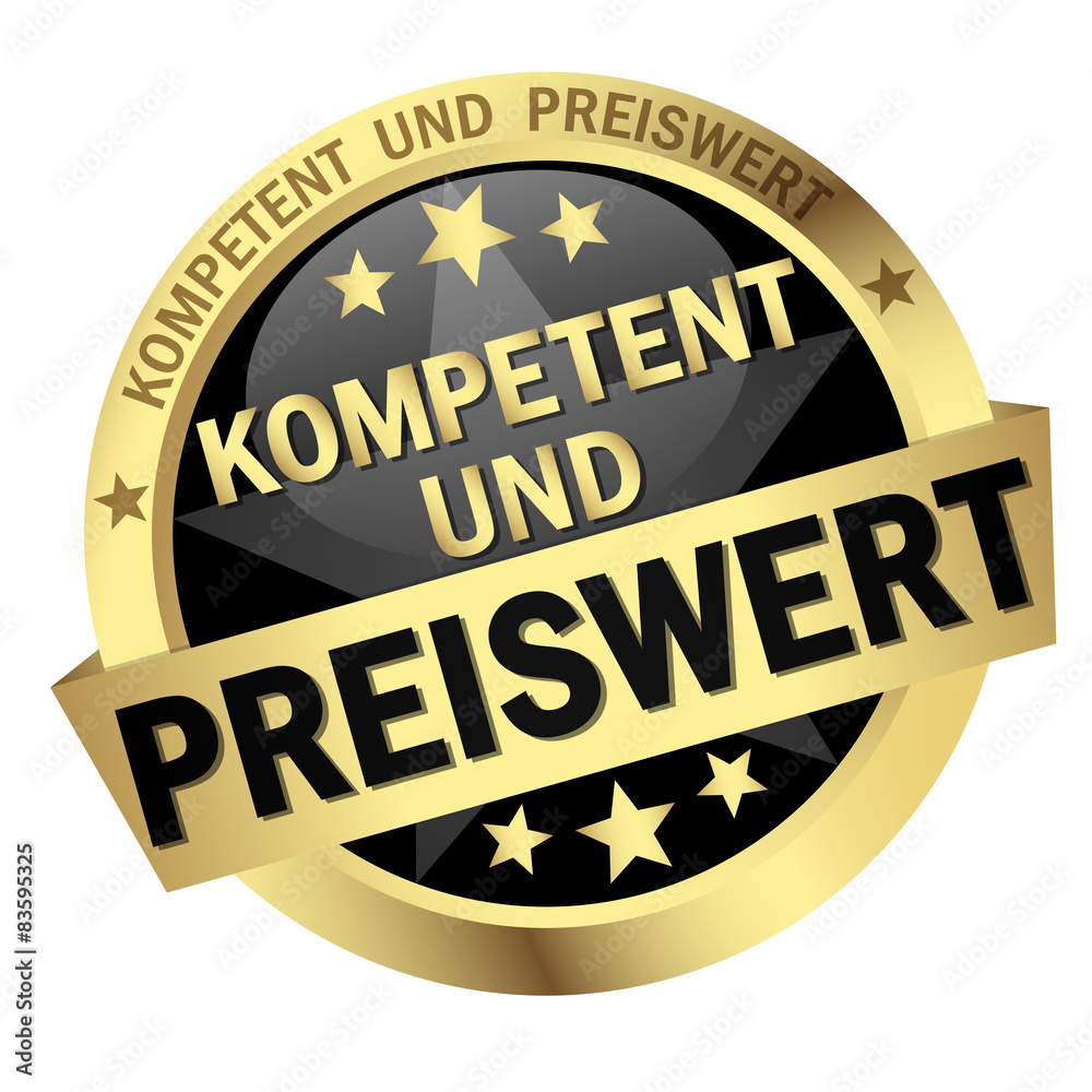 Button with Banner KOMPETENT UND PREISWERT