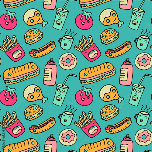 Fast food seamless background
