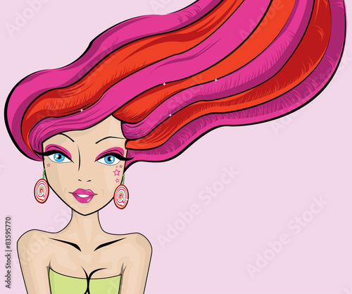 Cartoon red hair girl