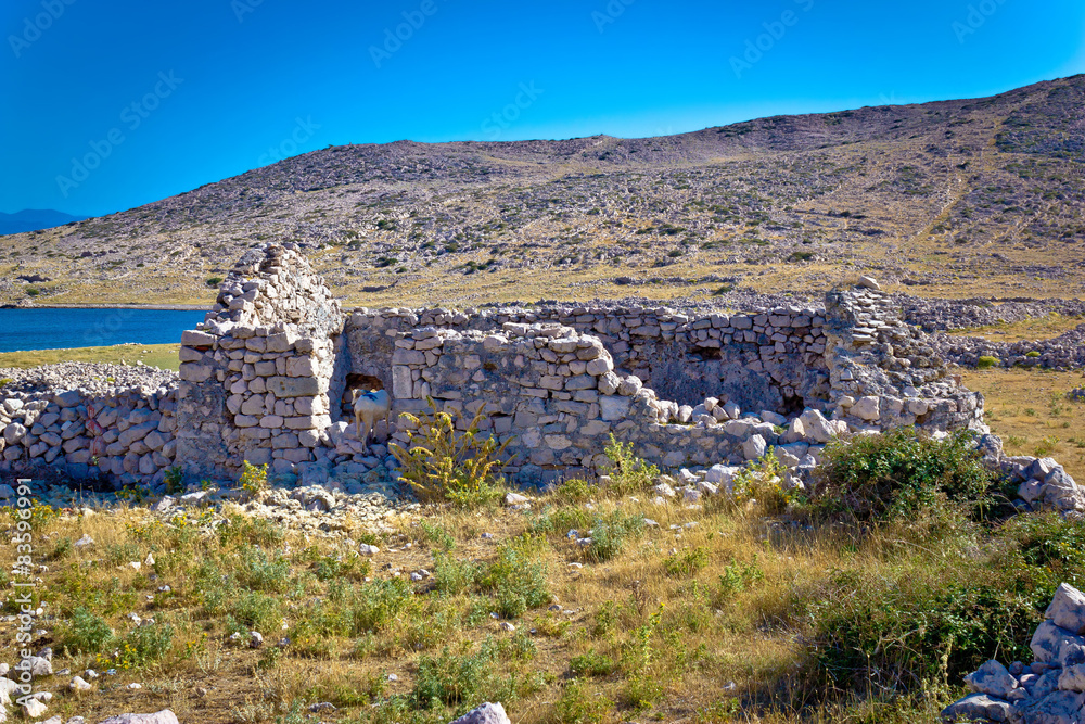 Island of Krk old stone ruins