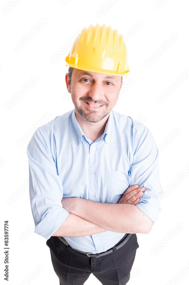 Confident engineer or architect smiling