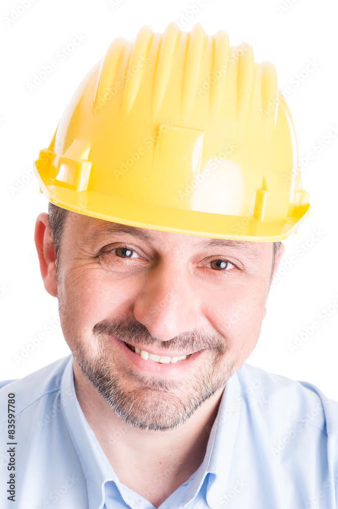 Face of a happy architect or engineer