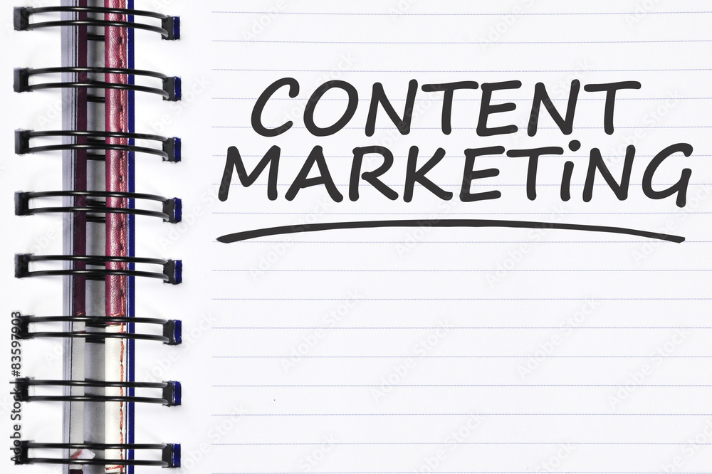 Content Marketing words in spring diary note book