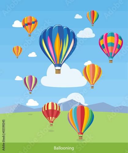 Hot Air Balloons Flying