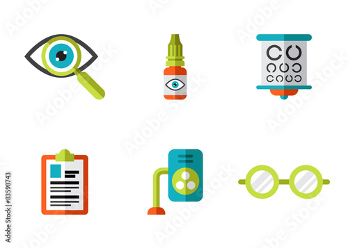 Optical Icons, Ophthalmology set, Vector 