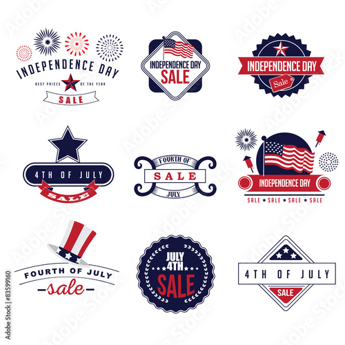 4th of July Sale icons EPS 10 vector