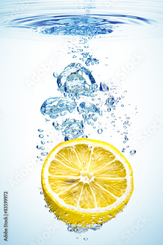 Bubbles in blue water