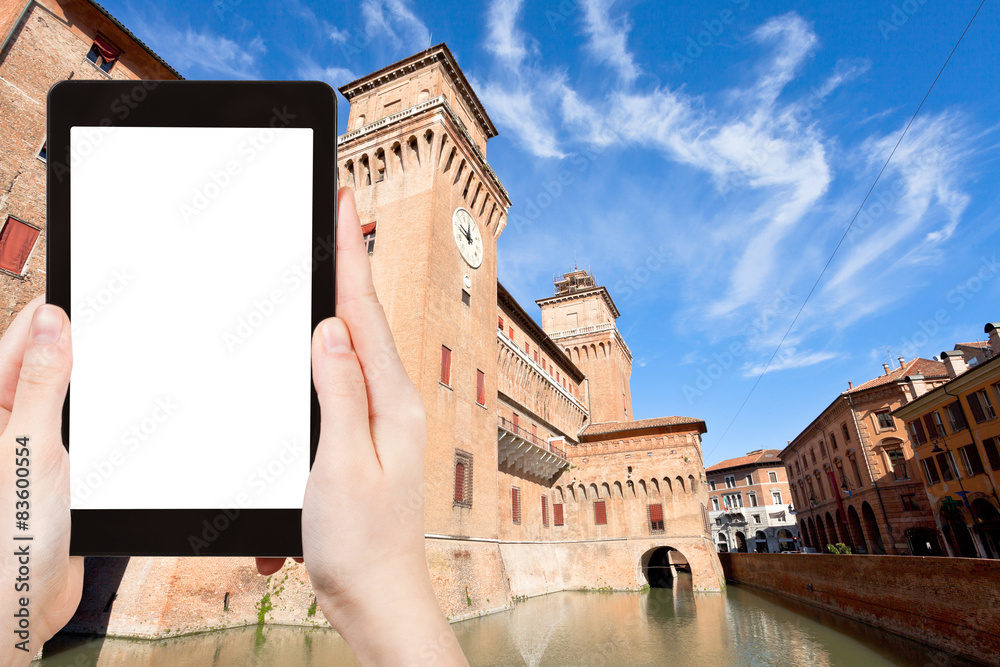 tourist photographs of Castello in Ferrara, Italy