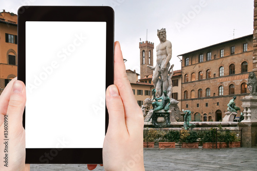 tourist photographs Piazza della Signoria Florence