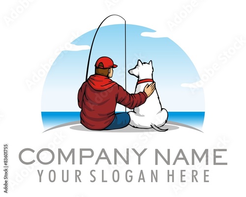 fishing friendship logo image vector