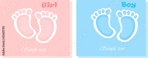 Two baby shower card with cute baby soles.
